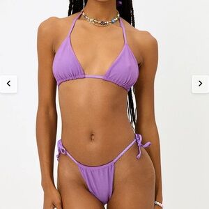 Frankie's bikini purple ribbed BOTTOM ONLY